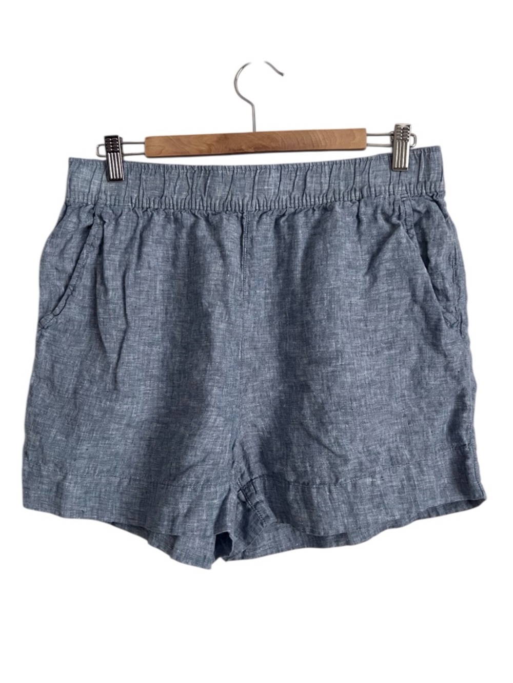 C&C California Blue Chambray Linen Shorts Summer Preppy Coastal Casual Large